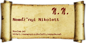 Neményi Nikolett névjegykártya